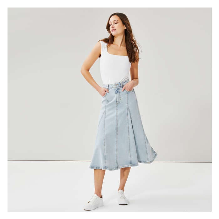 Women's Denim Midi Skirt